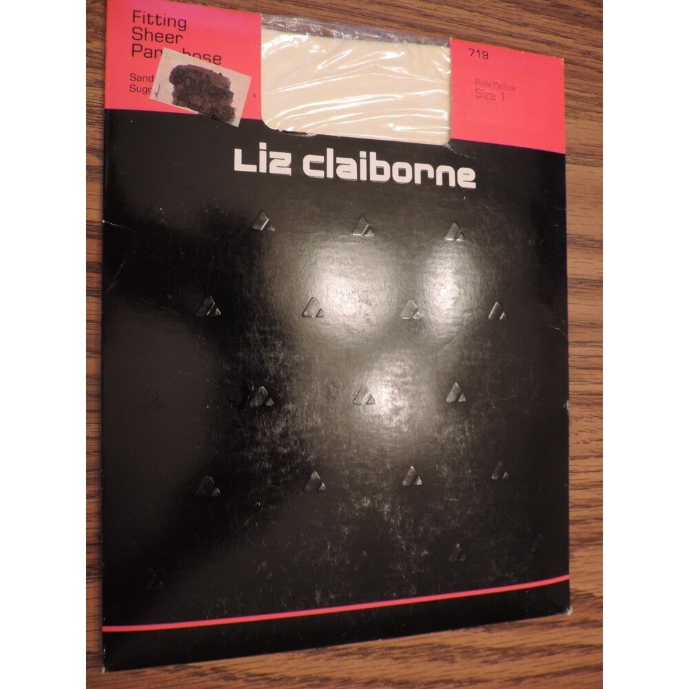 Liz Claiborne Sheer Sandalfoot Pantyhose Pale Yellow Size 1 ~NEW~